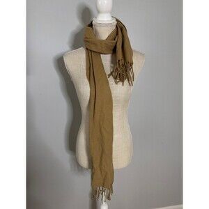 Cashmink V. Fraas Acrylic Scarf‎ Tan Fringe Made In Germany